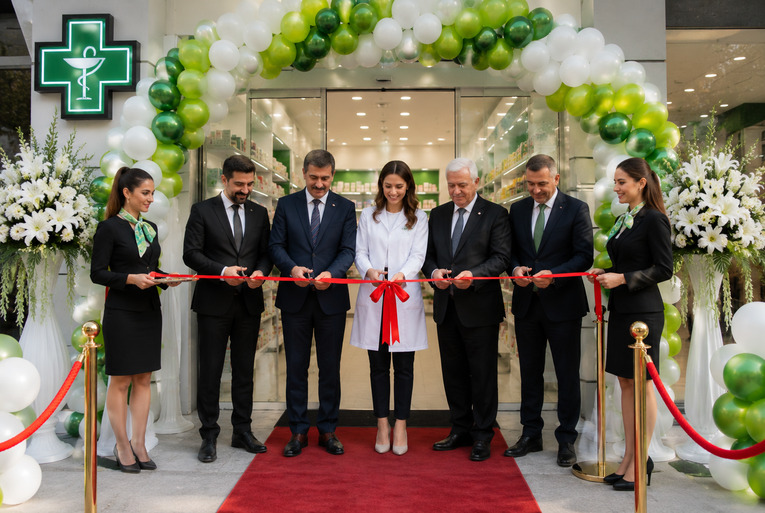 Ümraniye eczane şube açılış organizasyonu kurdele balon