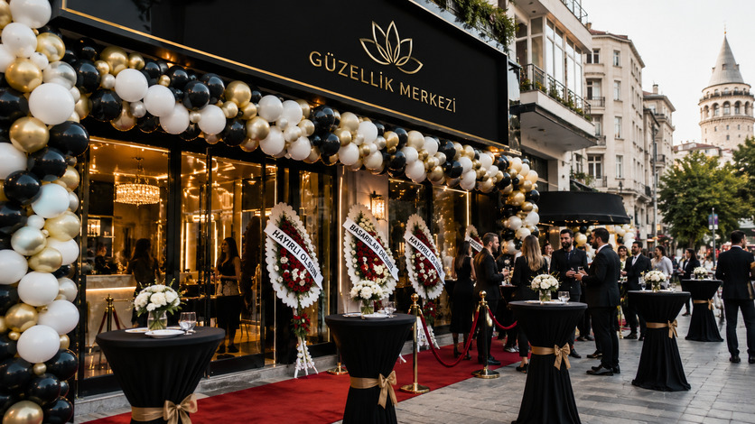 Güzellik merkezi açılış organizasyonu İstanbul kurdele kesim töreni
