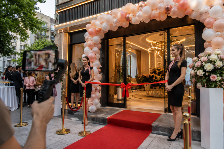 Güzellik merkezi açılış kokteyli İstanbul ikram hostes garson