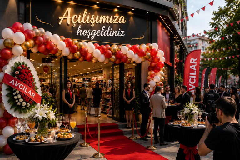Avcılar zincir mağaza şube açılış organizasyonu balon